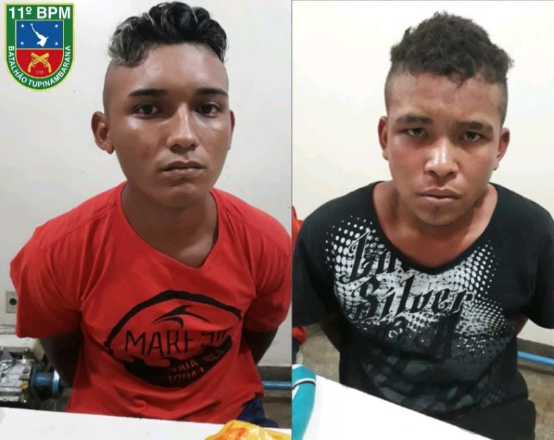 Polícia Militar prende dupla por tráfico de drogas no bairro Itaúna I, em Parintins