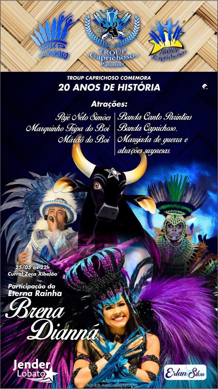 Troup Caprichoso realiza festa de aniversário de 20 anos e conta com a participação de Brena Dianná