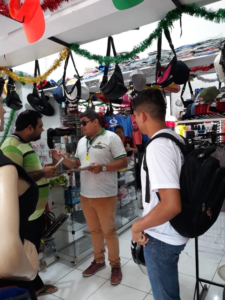 Sedema realiza ação contra poluição sonora nos comércios de Parintins