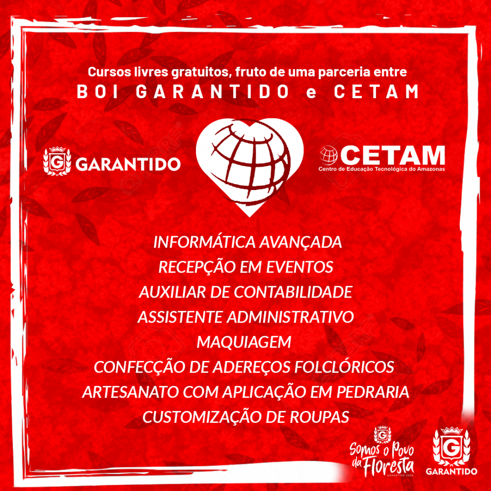 Garantido e Cetam oferecem mais de 200 vagas em cursos profissionalizantes em Parintins   