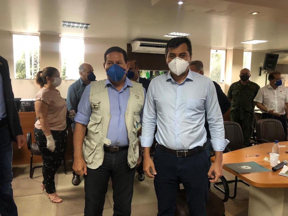 Em reunião com Mourão, Wilson Lima apresenta medidas tomadas pelo Governo do Estado contra o Covid-19