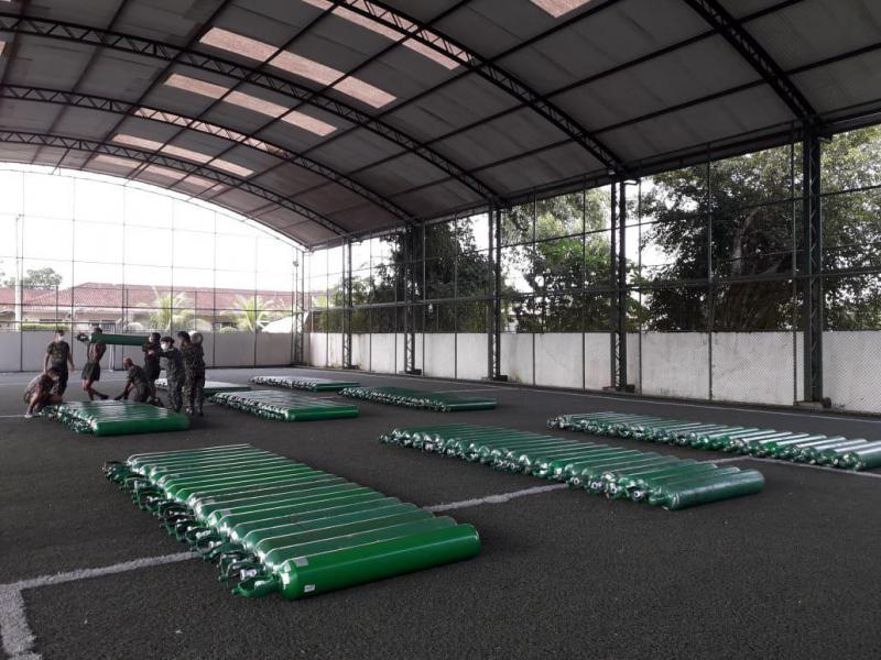 Hospital de Guarnição de Tabatinga recebe 200 cilindros de oxigênio do Governo do Amazonas