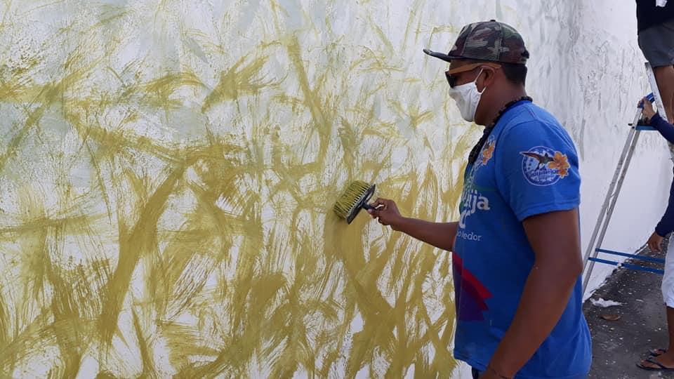 'Artistas da Fé' preparam painel de 50 metros em homenagem à Padroeira de Parintins