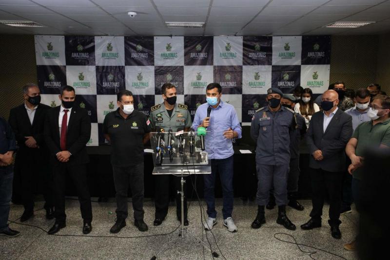 Governador Wilson Lima se reúne com coordenação da Força Nacional de Segurança e apresenta ações para restabelecer ordem no Amazonas