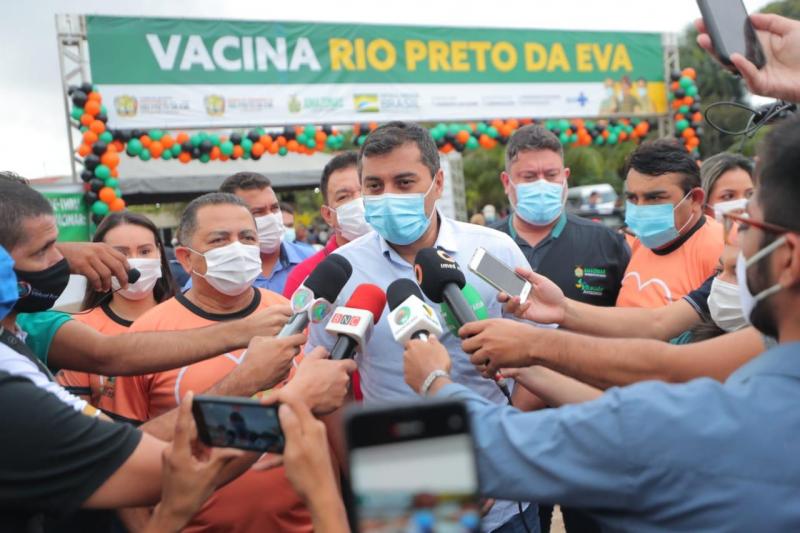 Em Rio Preto da Eva, Wilson Lima garante auxílio aos municípios na aceleração de vacinação contra Covid-19