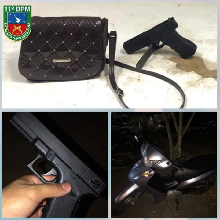 Policiais Militares do 11° BPM recuperam moto roubada e apreendem 3 menores por roubo e posse de simulacro de arma de fogo em Parintins