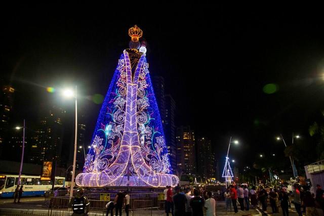 Círio 2021: imagem luminosa de 20 metros é inaugurada em Belém