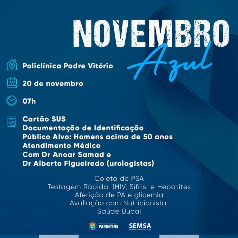 Novembro Azul terá consultas de Anoar Samad e Alberto Figueiredo no dia 20 de novembro, em Parintins