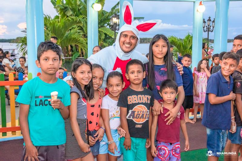 Prefeitura de Nhamundá realiza comemoração de Páscoa para crianças do município