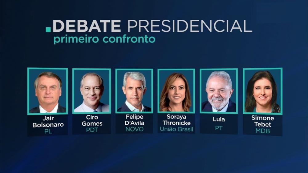 Primeiro debate com os candidatos à presidência da República acontece neste domingo (28) 