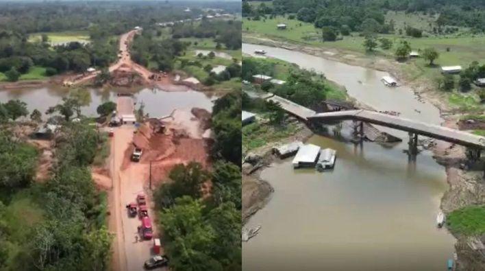 Desabamentos de pontes no Amazonas afetam 100 mil pessoas e cidades podem ficar sem energia elétrica, diz governo