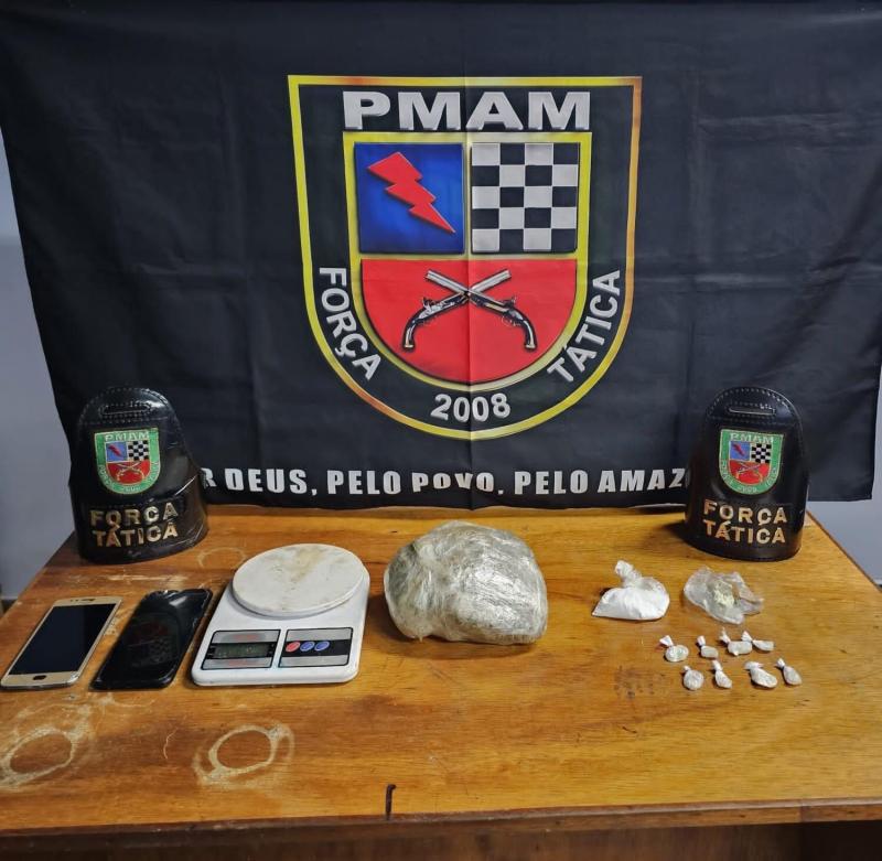 FORÇA TÁTICA PRENDE EM FLAGRANTE HOMEM POR TRÁFICO DE DROGAS EM DESDOBRAMENTO DA OPERAÇÃO HÓRUS AMAZONAS MAIS SEGURO AÇÃO PARINTINS   