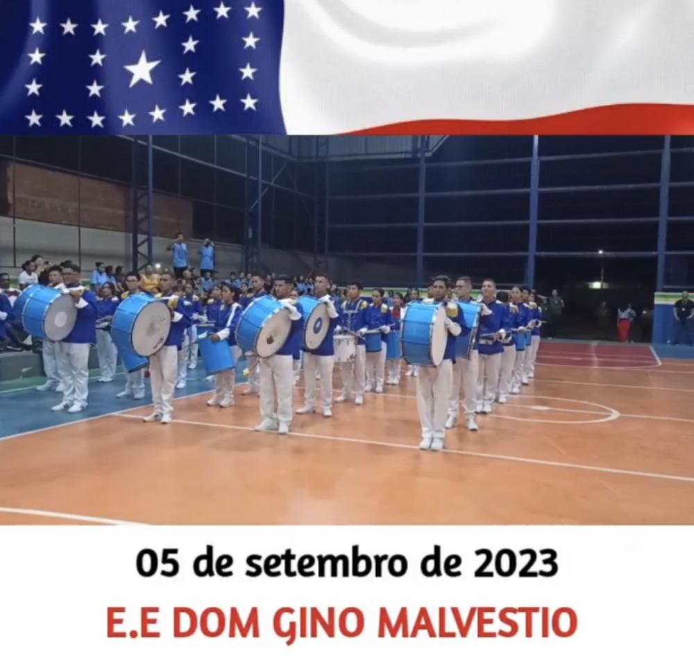 PROJETO ESCOLA SEGURA ALUNO CIDADÃO REALIZAM PROGRAMAÇÃO EM COMEMORAÇÃO AO DIA 5 DE SETEMBRO NA ESCOLA ESTADUAL DOM GINO MALVESTIO EM PARINTINS